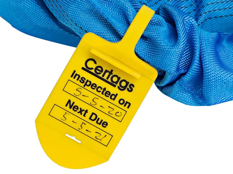 Synthetic Sling Tags for Lifting and Rigging Equipment