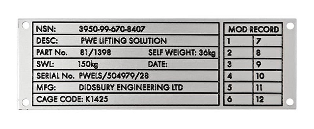 Lifting and Rigging Tags - Metal Tags and Labels - Certags LLC